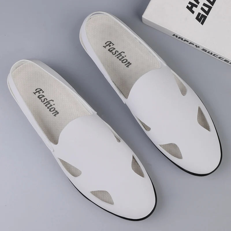 New summer general Doudou men's shoes outdoor lazy one-pedal men's daily casual leather shoes driving shoes