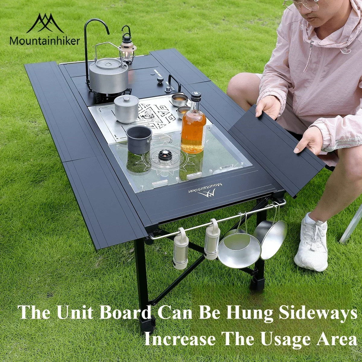Mountainhiker Folding IGT Camping Lift Table Portable Outdoor Cooking System Multi-Purpose 3-5 Person Table for Camping