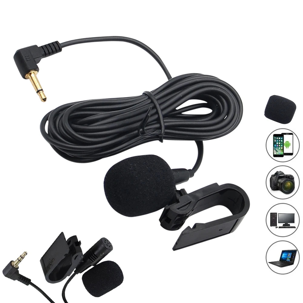 3m Professionals Car Audio Microphone 3.5mm Clip Jack Plug Mic Stereo Mini Wired External Microphone For Auto DVD Radio