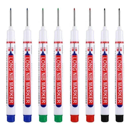 8Pcs/Set 20mm Deep Hole Long Nib Head Markers For Metal Perforating Pen Waterproof Bathroom Woodworking Decoration Multi-Purpose