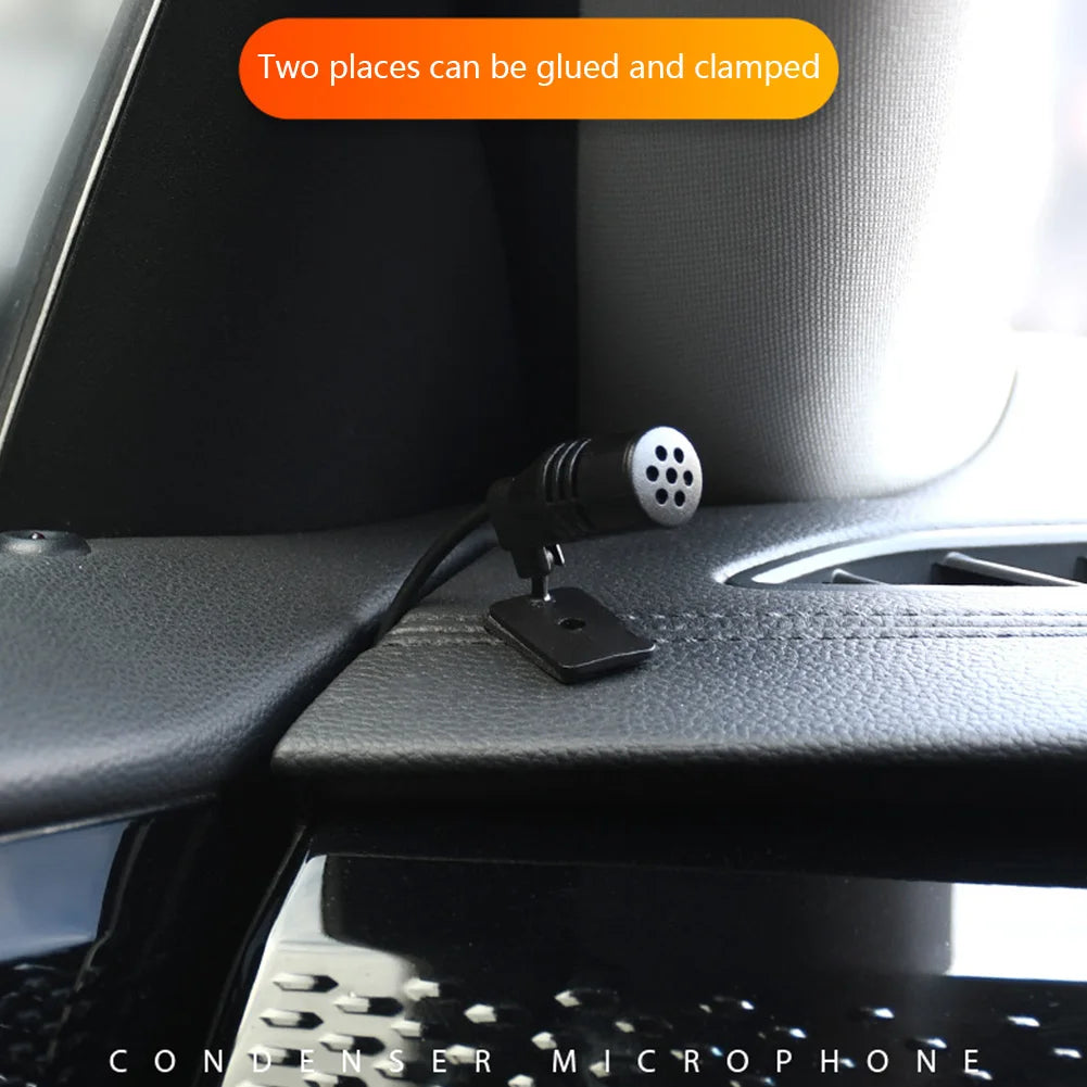 3.5mm Clip Jack Plug Mic Car Audio Microphone Stereo Mini Wired External Microphone For Auto DVD Radio 3m Long Professionals