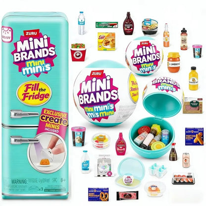 Zuru Mini Brands Fridge Blind Box: 5 Mystery Toys! Miniature Grocery Collectibles for Dollhouse & Kids' Play. My Melody