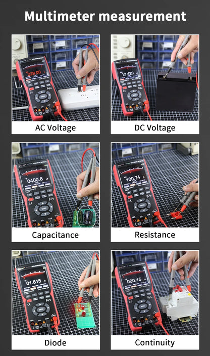 ZOYI 3-in-1 digital multimeter 50MHz bandwidth 280MS rate PC waveform data storage dual oscilloscope signal generator auto repai