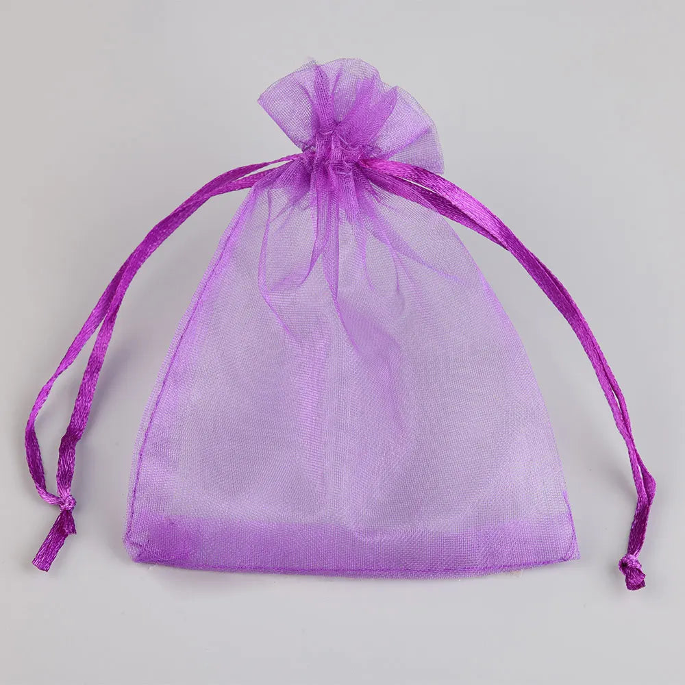 50/100pcs Colorful Organza Gift Bag 5x7 7x9 9x12 10x15 13x18cm Party Wedding Favors Candy Jewelry Packaging Drawstring pouches