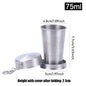 Stainless Steel Folding Cup Portable Water Drinking Cup Retractable Telescopic Collapsible Cups For Outdoor Travel With Keychain