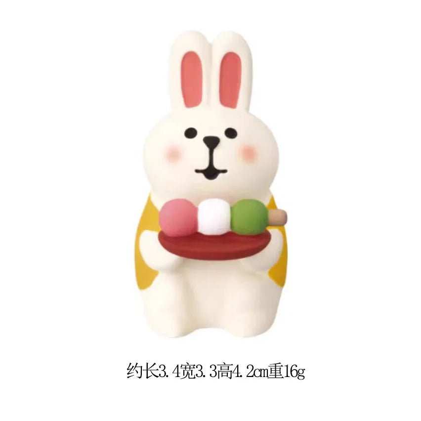 Sakura Series Miniature Zakka Japanese Style Cute Handmade Cat Rabbit Bird Figurines Resin Ornament Desktop Car Home Decor Gifts