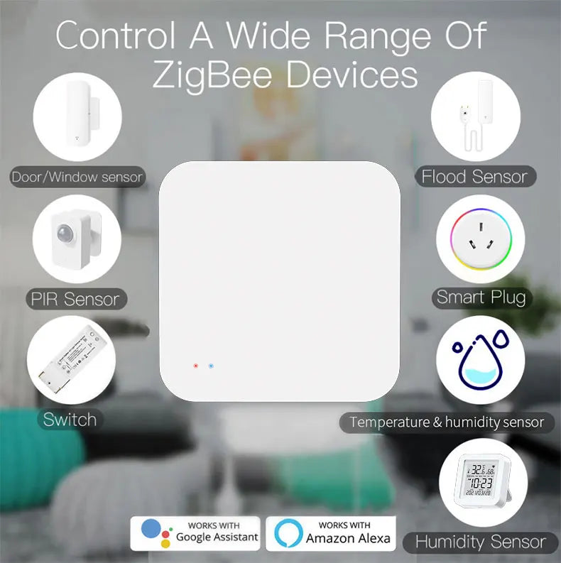 Tuya Zigbee Gateway Hub Smart Home Wireless Bridge SmartLife APP Remote Control Automation Device Works with Alexa Google Home