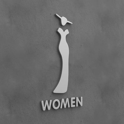 Matte Black Gold Toilet Sign Plate Acrylic 3D Wash Room Door Wall Label Sticker Wc BathRoom Signage Board Art Hotel Home Decor