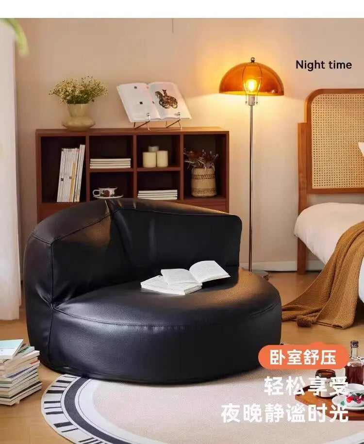 Lazy Bean Bag Sofa Seating Sleeping Tatami Chair Bedroom Room Black Single Sofa Boneless Couch 1-person Hotel Home Furniture