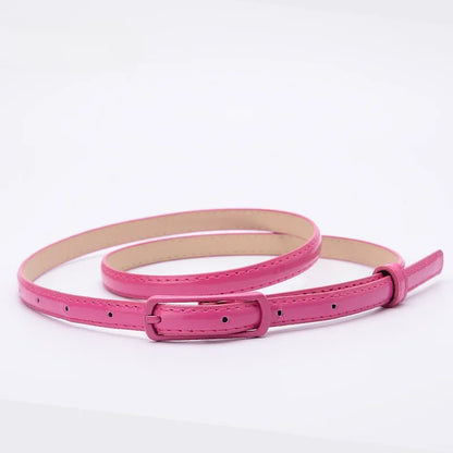 Children Candy Color Belts 1.2cm Super-thin PU Waistbands Simple Solid Color Casual Belts Girl Apparel Accessories