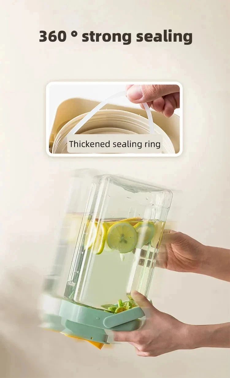 2.3/3.5l Refrigerator Cold Water Bottle With Faucet Large Iced Beverage Dispenser Beverage Juice Dispenser Kitchen Drinkware