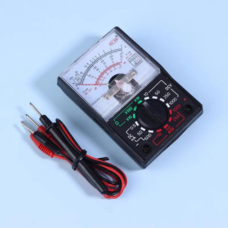 convenientPortable Mini Electric Analog Multimeter Tester Handheld Pointer Voltage Multimeter School Student Experiment Supplies