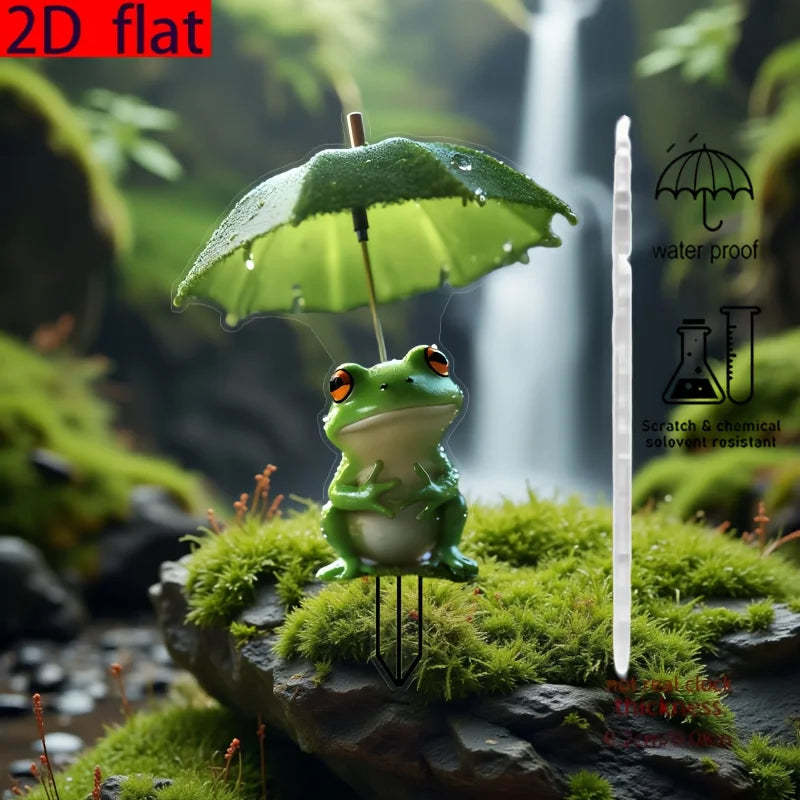 Cartoon  Frog Figurine Creative with Leaf Garden Frog Card insertion Landscape Decoration Craft Frog Ornament Decor Fish Tank