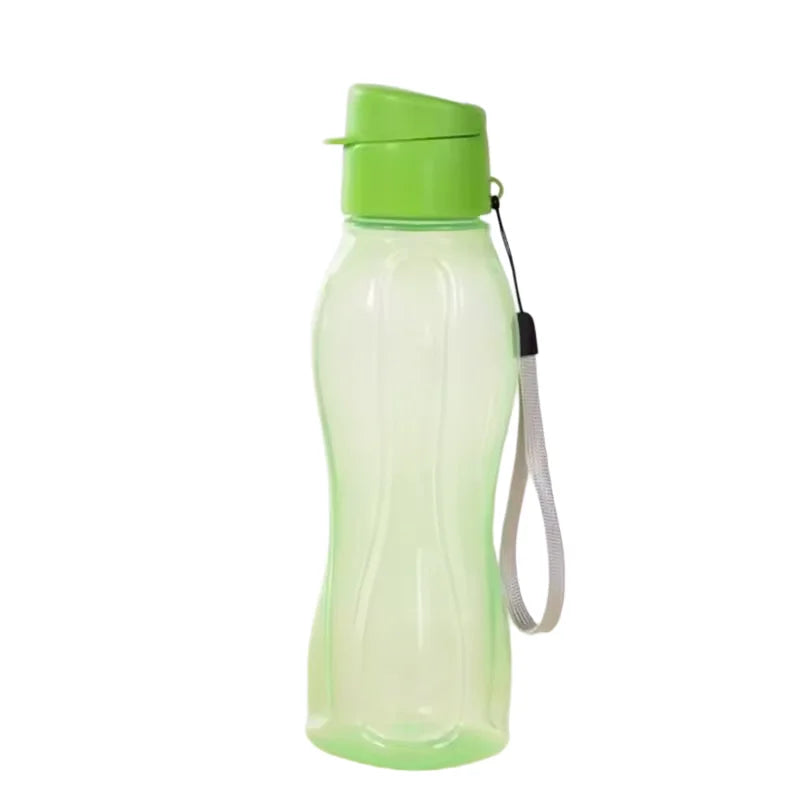 Plastic Water Bottle Large Capacity Leak Proof Outdoor Sports Water Cup Clear with Handle Strap Flip Top Drink Bottle