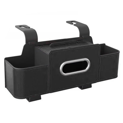Multifunctional Car Organizer with Cup Holder Tissue Box and Hooks Vehicle Seat Back Hanging Storage Box Travel Accessories