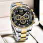 LIGE Outdoor Sport Watch For Men Fashion Military Waterproof Luminous Men Watch Round Stainless Steel Quartz Chronograph Male