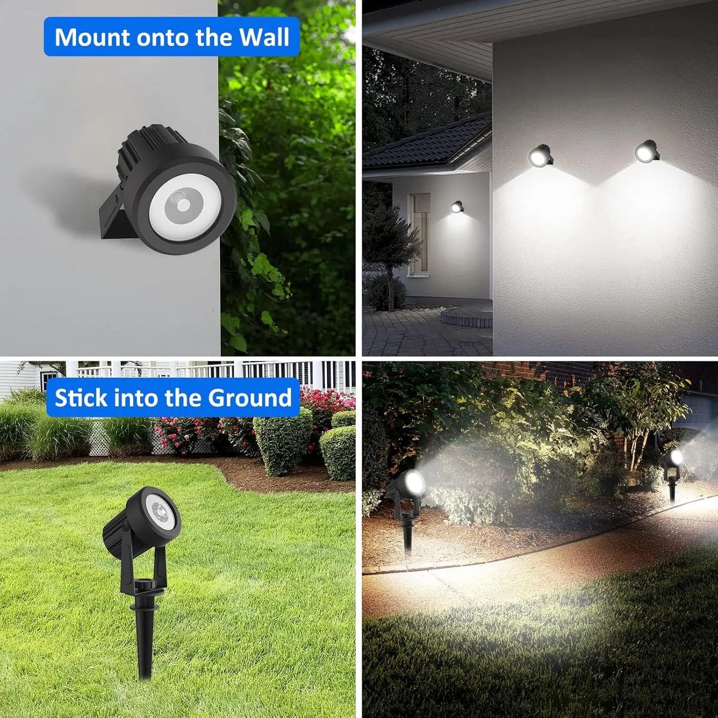 1/2/4/6 LEDS Solar Spotlight Outdoor Garden Wall Lamp for Tree Street Decor IP65 Waterproof LED Landscape Countyard Solar Light