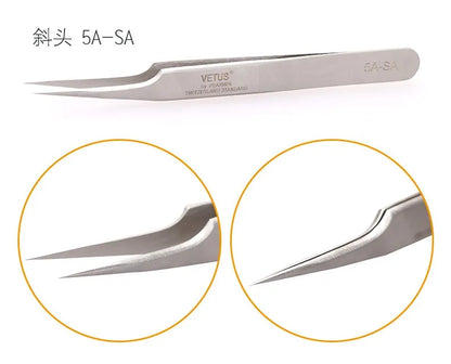 100% brand Stainless Steel anti-static eyelash tweezers superhard Eyelash Extension tool Best Quality Tweezer