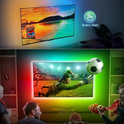 Ambient LED TV Backlights 4K Device Box Tape Screen Color Sync No Wi-Fi  No APP TV LED Strip Lights Kits RGB TV Led Backlights
