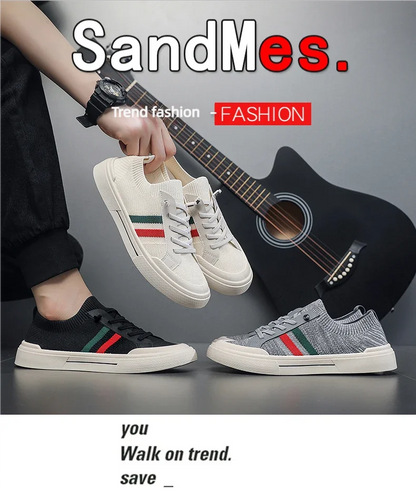 Men's breathable mesh casual shoes  summer lightweight soft soled comfortable outdoor walking shoes youth versatile trendy shoes
