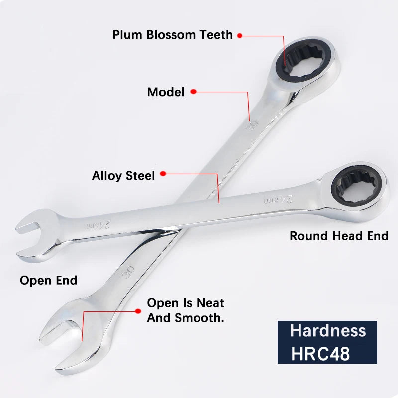 Ratchet Metric Wrenches Torque Universal Spanners for Car Repair Hand Tools l key tool set