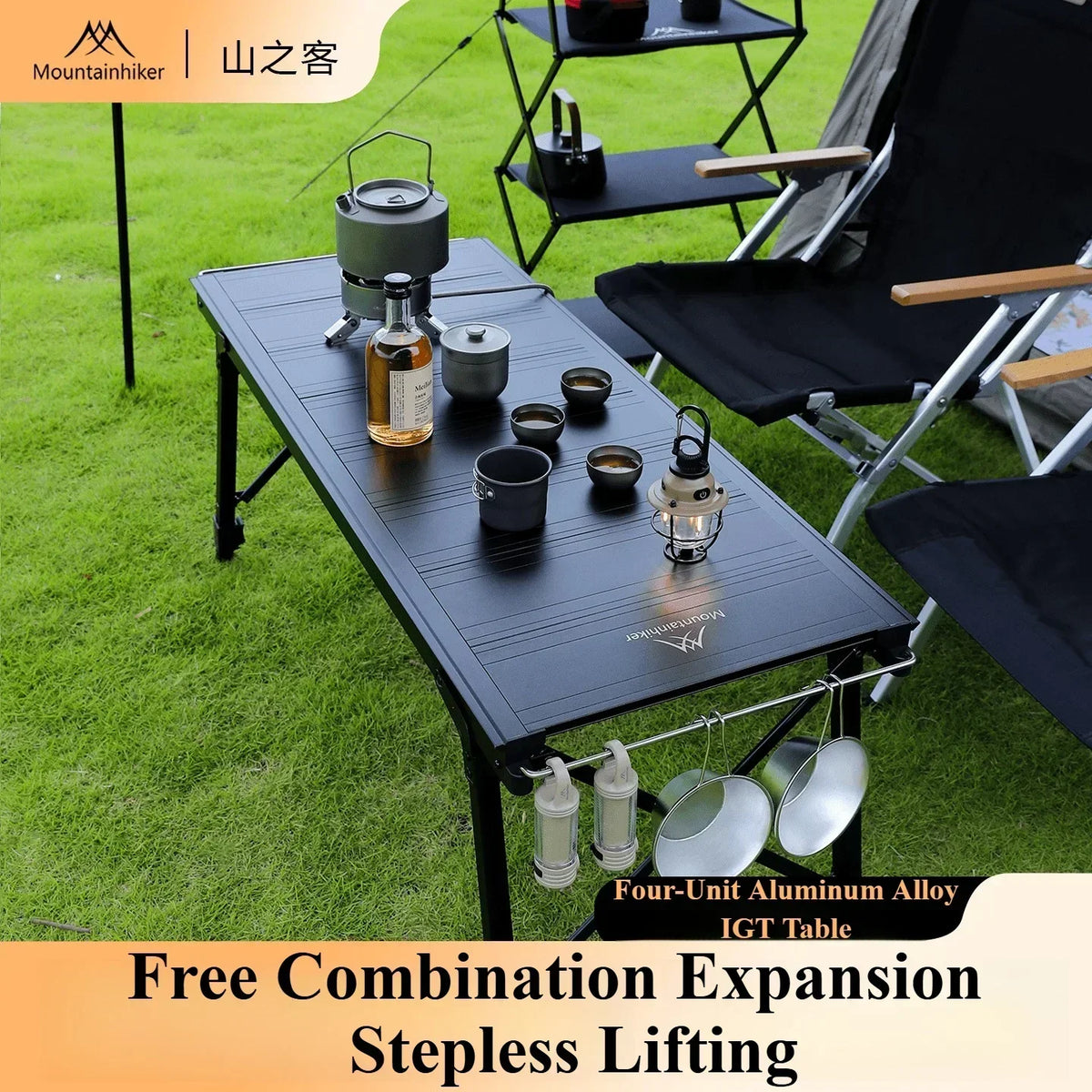 Mountainhiker Folding IGT Camping Lift Table Portable Outdoor Cooking System Multi-Purpose 3-5 Person Table for Camping