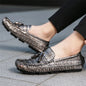 Casual Summer MenLoafers  Shoes Men's Slip-On Anti-Slip Breathable Loafers Shoes Round Toe Flat Heel Rubber Outsole PU Mens