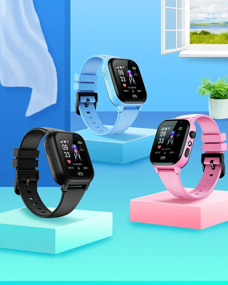 Lenovo Kids Smart Watch SOS Wifi GPS Location Video Call Electronic Watch Card Camera Waterproof School For Boys Girls For Gift