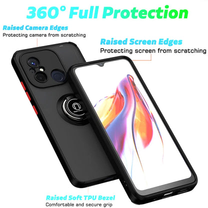 Funda For Xiaomi Redmi 12C 4G Case Armor Magnetic Holder Ring Bracket Case For Redmy 12C 12 C Redmi12C Matte Hard PC Back Cover