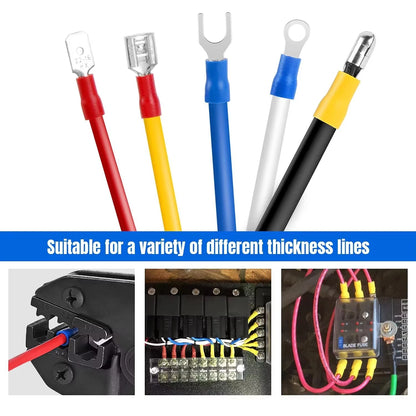 Vehicle Electrical Wire Connectors Kit Assorted Male Female Spade Ring Fork Butt Quick Splice Insulated Terminals For Automotive