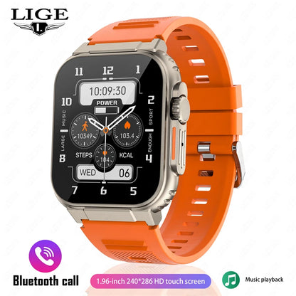 LIGE 600mAh high-Capacity Smart Watch Ultra Watch Men Bluetooth Call TWS Local Music Smartwatch Sport IP68 Waterproof Watches