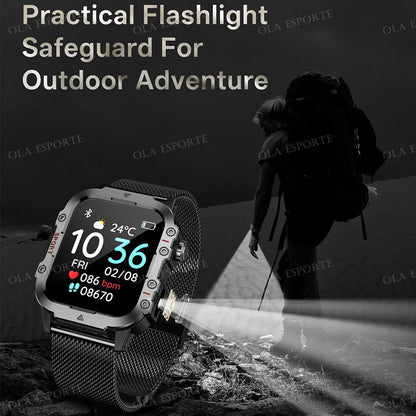 2026 New SmartWatch Men Militray Outdoor GPS Sport Watches Heart Rate Sleep Waterproof Smart Watch IOS Android