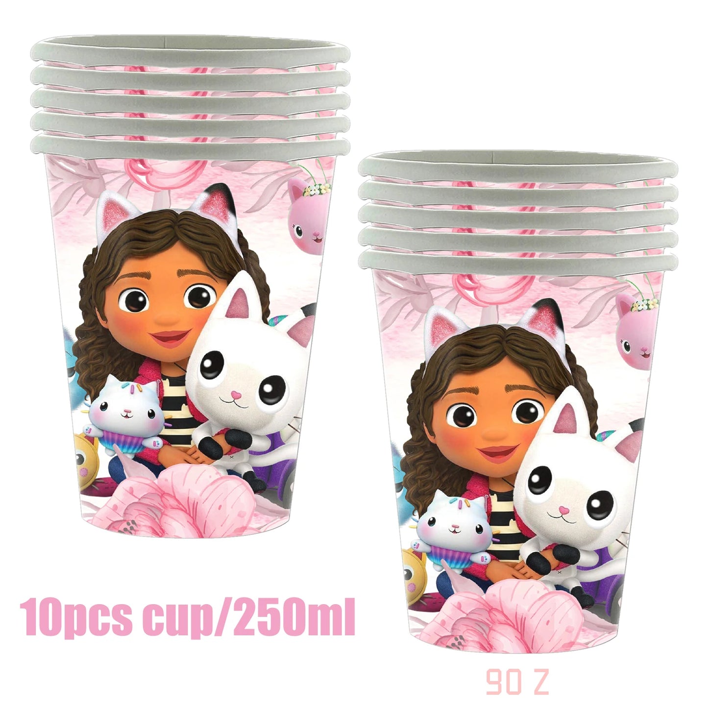 Gabby Dollhouse Birthday Party Supplies Plates Cups Tablecloth Napkins Gabby Cat Birthday Decoration Supply Kit Kids Party Favor