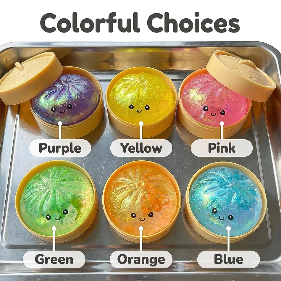 Colorful Glitter Dumpling Blind Box Squishy Relaxing Relieve Anxiety Antistress Enhance Happiness Rebound Squeeze Reliever Toy
