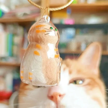Cat Shaped Pet Hair Keepsake Keychain Charm Resin Dog Shaped Memorial Pendant Handmade DIY Pet Souvenir Keychain for Pet Lovers