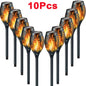 1/2/4/6/8/10Pcs Solar Flame Torch Lights Flickering Light Waterproof Garden Decoration Outdoor Lawn Path Yard Patio Floor Lamps