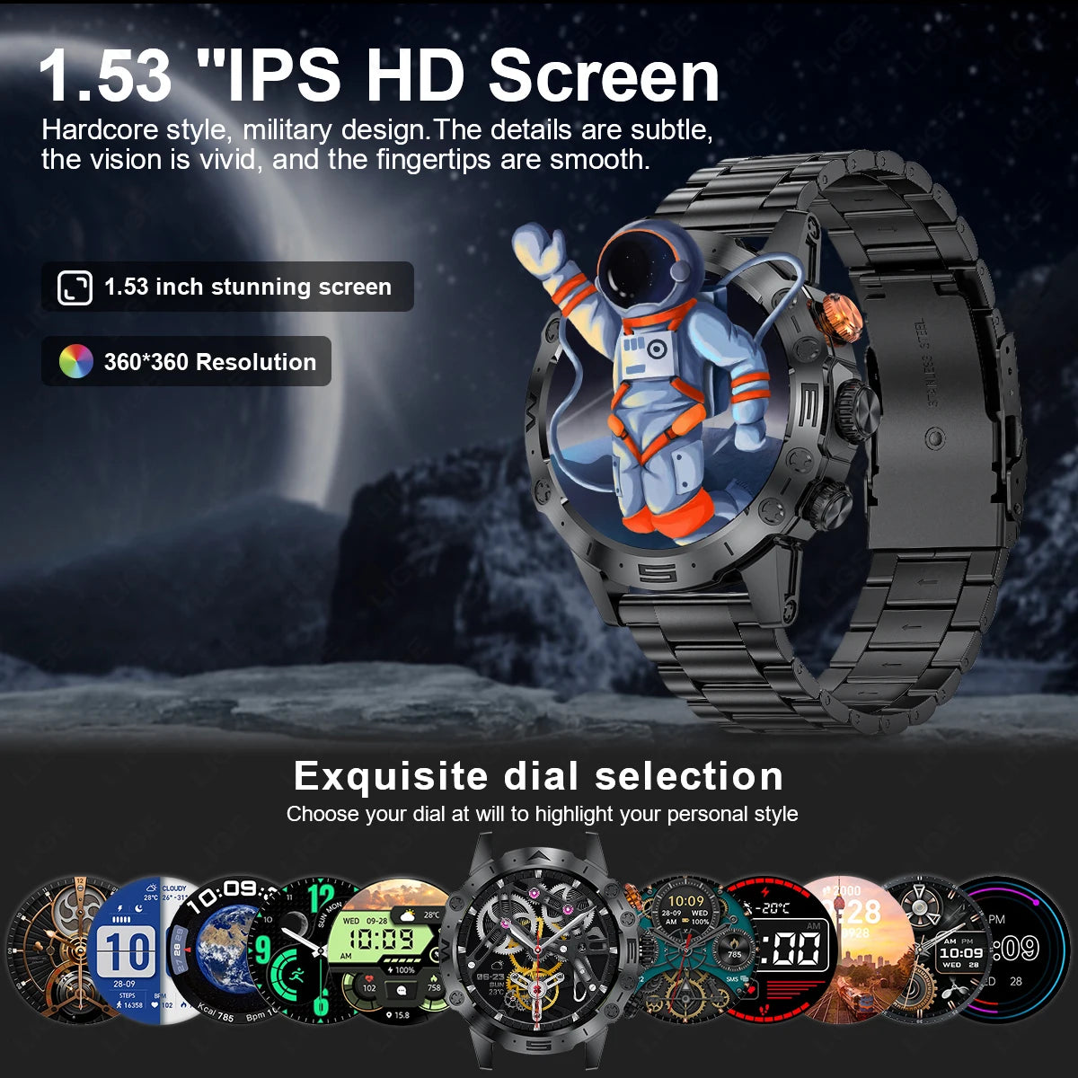 2026 AI Głos Mężczyźni Smartwatch Wojskowy Monitor Zdrowia Bezprzewodowe Połączenia Fitness Wodoodporny Sportowy Smartwatch dla Telefonów z iOS i Androidem