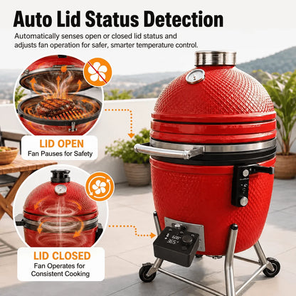 Wireless Bluetooth Meat Thermometer PID BBQ Fan Controller Temperature Control Probe for Smoker Kamado Oven
