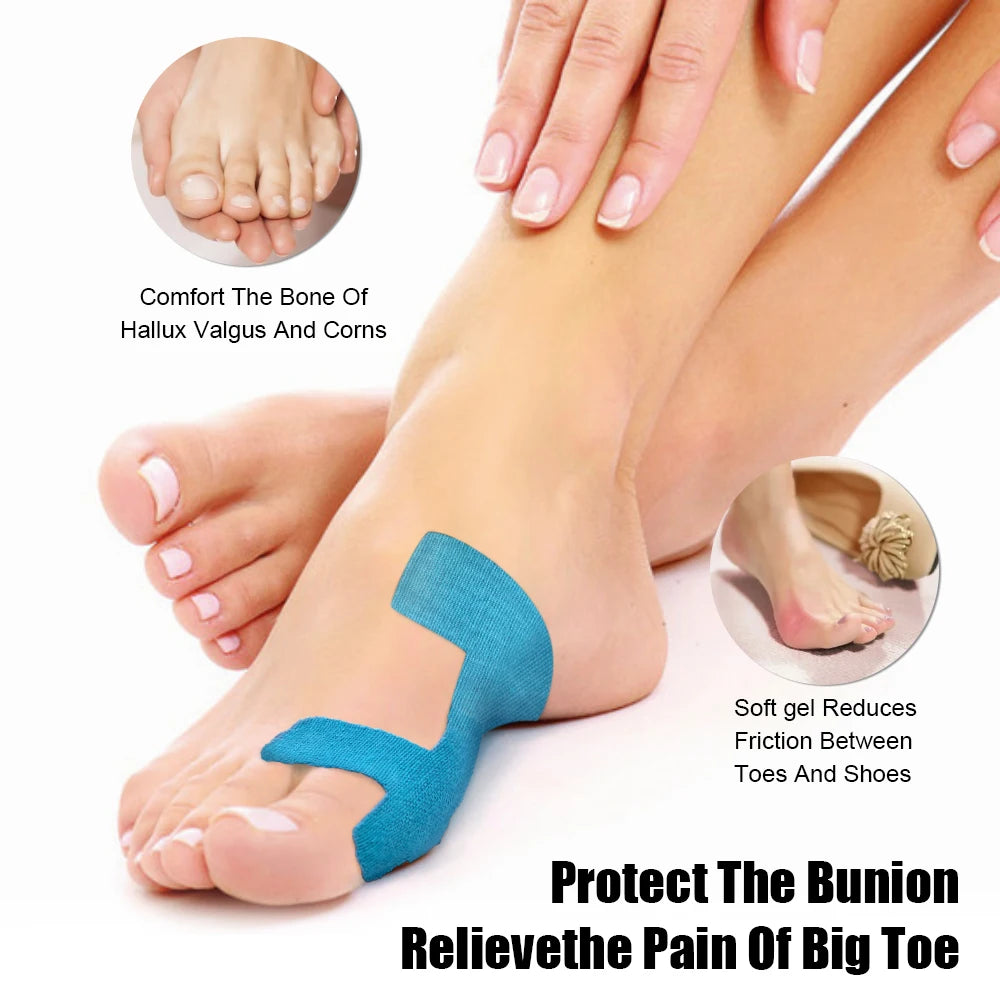10/20PCS Precut Kinesiology Tape for Bunion,Bunion Corrector & Relief,Big Toe Support Pain Relief,Hypoallergenic Latex-Free Tape