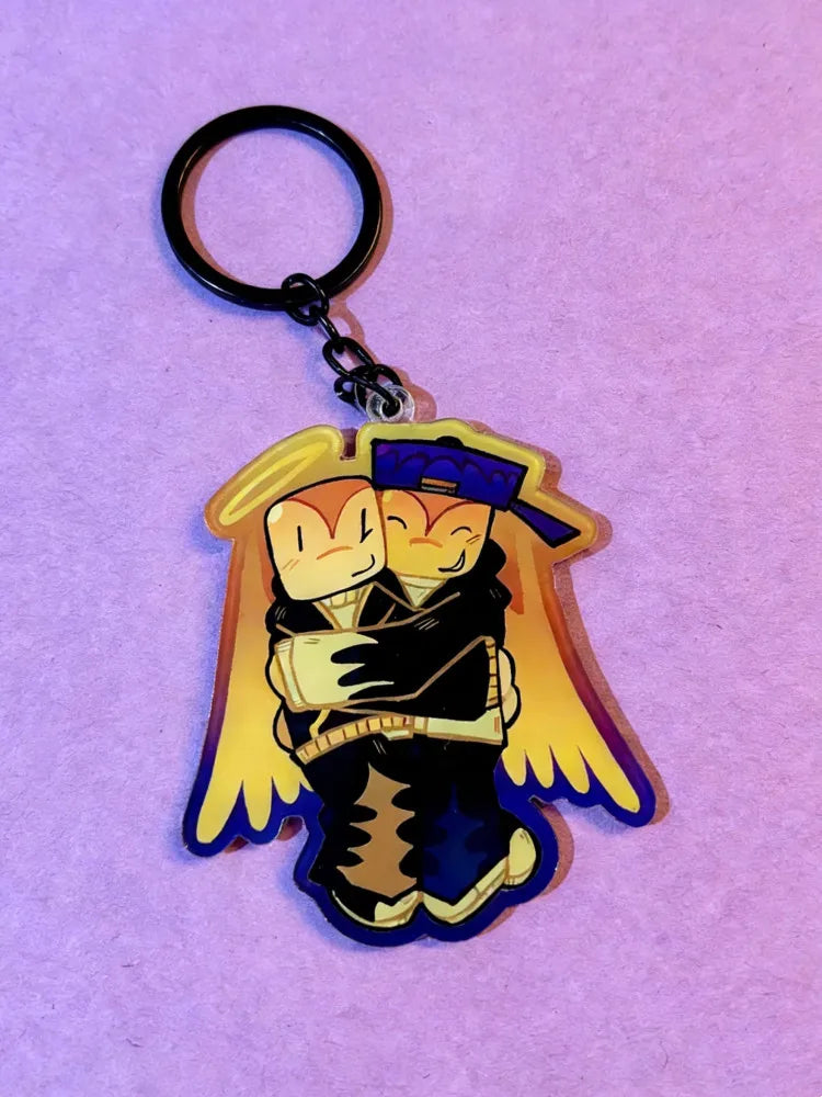 Brandon Works RBLX Arg Brandon and Ozolog1 Double-Sided Acrylic Keychain / Cartoon game Character pendant