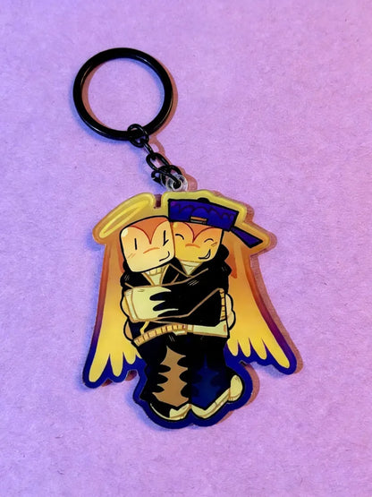 Brandon Works RBLX Arg Brandon and Ozolog1 Double-Sided Acrylic Keychain / Cartoon game Character pendant