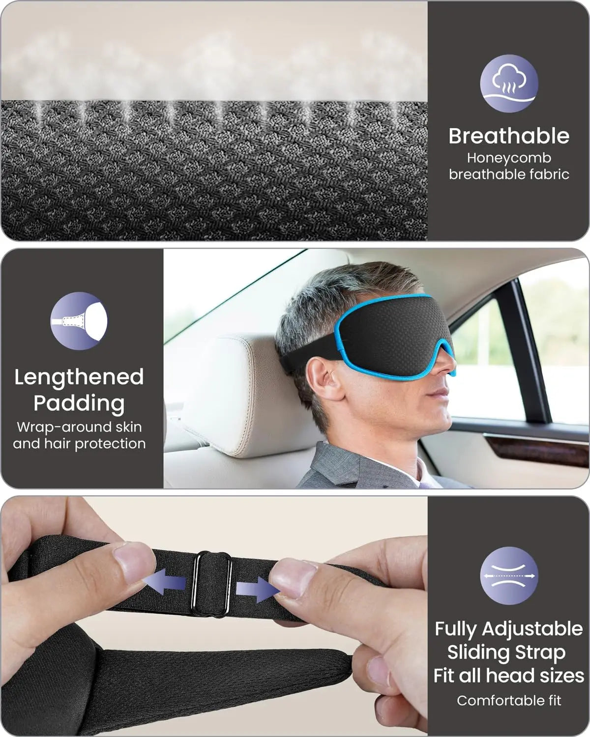 Eye Mask for Sleep Eye Sleeping Masks for Women and Men 3D Weighted Eye Cover Sleeping Mask Blackout Blindfold of Eyemask