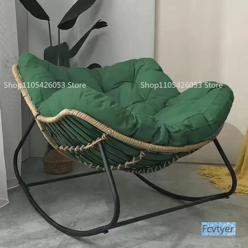 Rocking Chair Lazy Sofa Bird Nest Shaped Living Room Balcony Nap Small Apartment Rattan Woven Adult