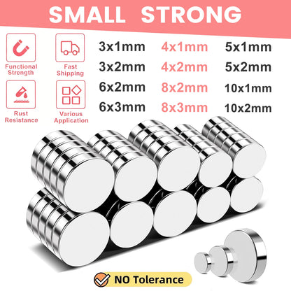 Super Powerful Magnet Strong Magnet Round Small Magnet for decoration, Fridge, DIY, Office, 3x1,3x2,4x1,4x2,5x2,5x3,6x2,8x2,10x2