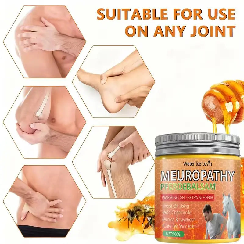 Neuropathy Pferdebalsam Joint Cream - Warming Gel with Chamomile, Arnica & Lavender, Deeply Moisturizes & Protects Joints