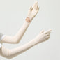 56.5CM Women Summer Ice Silk Sunscreen UV Protection Long Clamshell Gloves Elasticity Antiskid Quick Drying UPF 50+ Adjustable