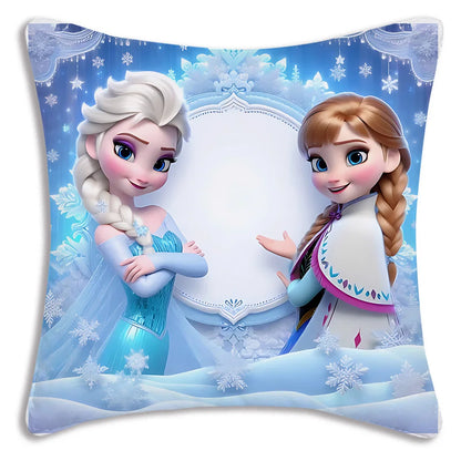 Cute Cartoon Frozens Elsas Pillow Covers Cartoon Sofa Decorative Home Double-sided Printing Short Plush Cute Cushion Cover