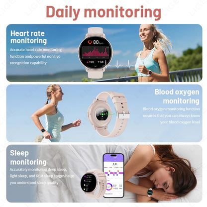 LIGE Fitness Tracker Smartwatch 2025 Heart Rate Monitor Voice Assistant Bluetooth Call IP67 Waterproof New Sports Smart Watches