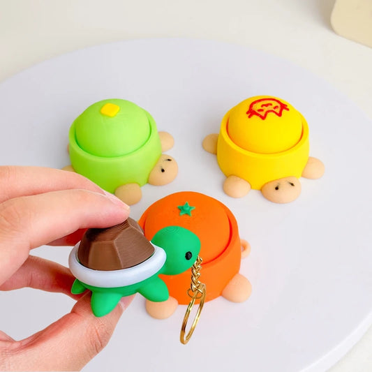 Turtle Keycap Keychain Cartoon Animals Keyboard Clicker Fidgets Click Anti-stress Pendant Charms Keyrings Birthday Gifts 키캡