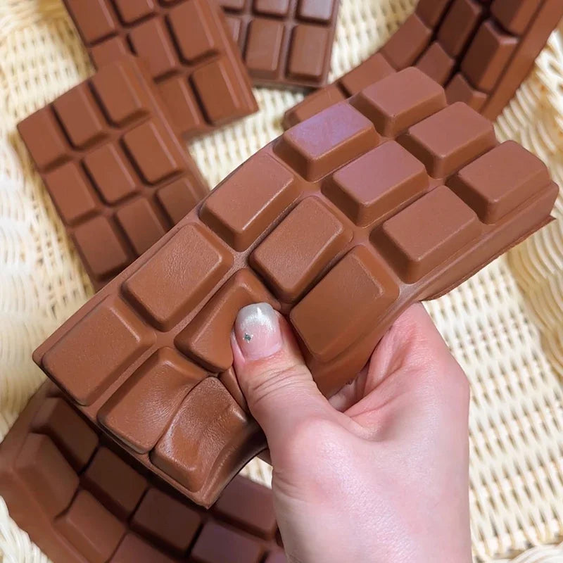 1/3PCS Simulated Chocolate Squishy Squeeze Toy PU Soft Slow Rebound Fidget Toys Stress Relief Sensory Squeeze Toys@